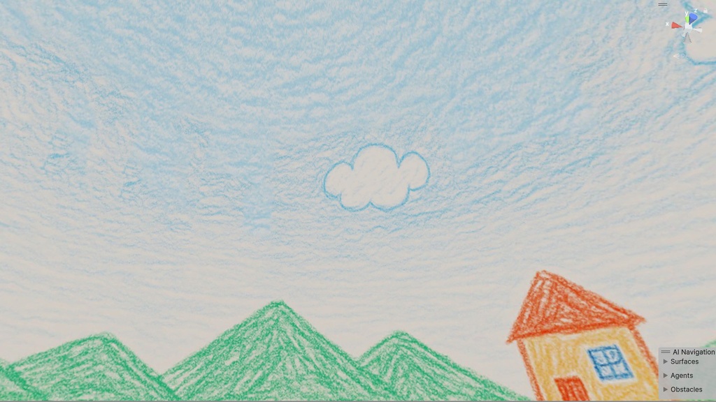 【3D環境・ワールド】クレヨンワールドSkyboxマテリアル unityパッケージ