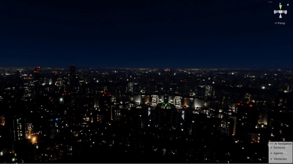 【3D環境・ワールド】タワマンから見た夜景Skyboxマテリアル unityパッケージ