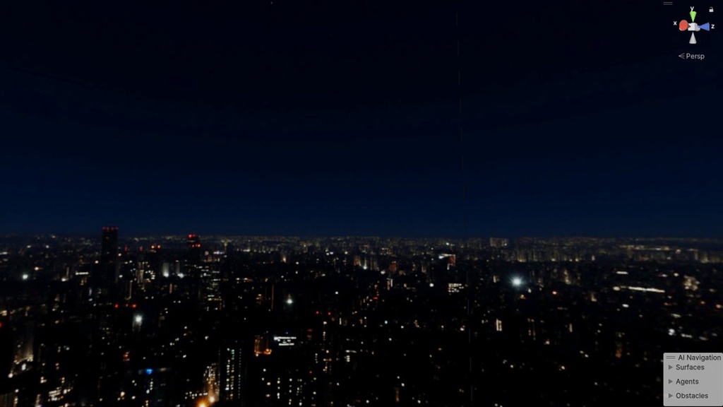 【3D環境・ワールド】タワマンから見た夜景Skyboxマテリアル unityパッケージ