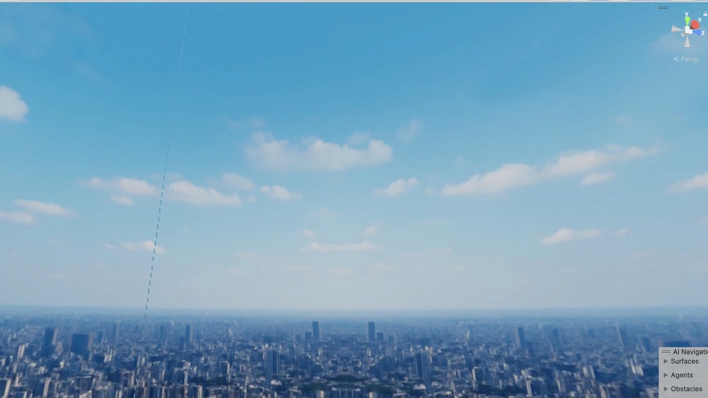 【3D環境・ワールド】タワマンから見た日中Skyboxマテリアル unityパッケージ