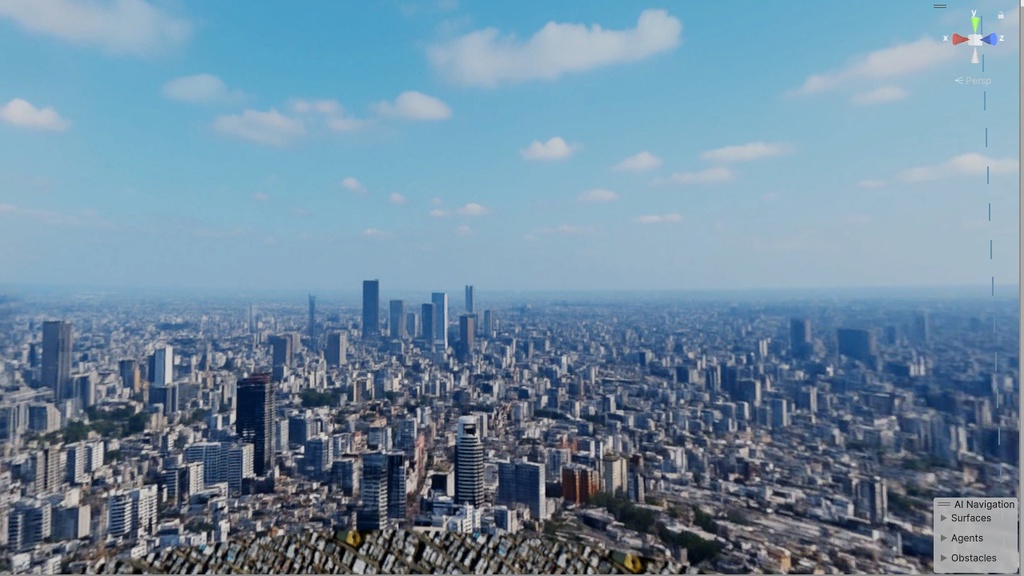 【3D環境・ワールド】タワマンから見た日中Skyboxマテリアル unityパッケージ