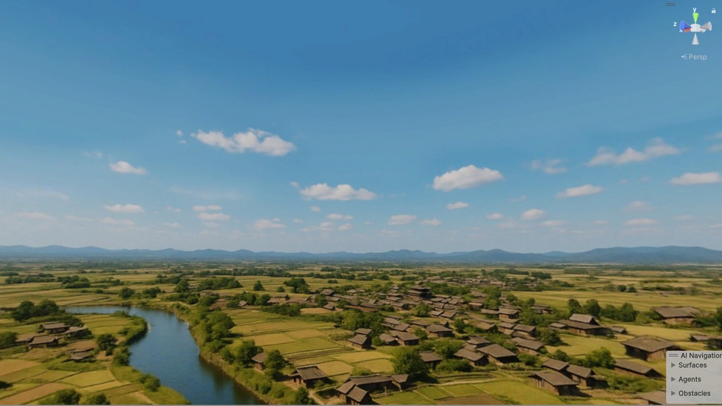 【3D環境・ワールド】お城から見た安土桃山時代の風景風Skyboxマテリアル unityパッケージ