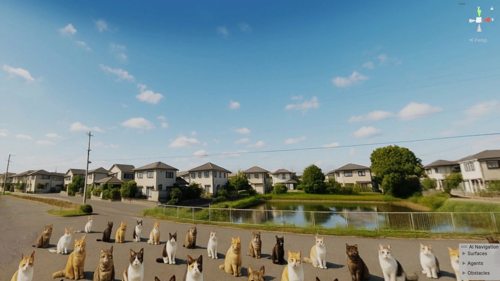 【3D環境・ワールド】窓を開けたら猫だらけSkyboxマテリアル unityパッケージ