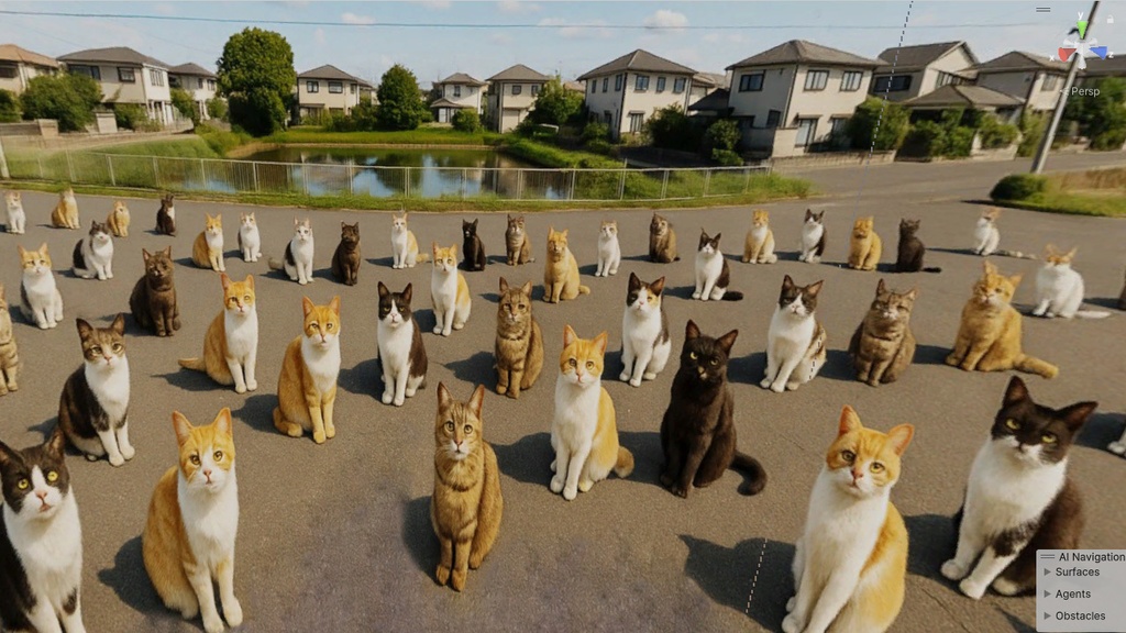 【3D環境・ワールド】窓を開けたら猫だらけSkyboxマテリアル unityパッケージ