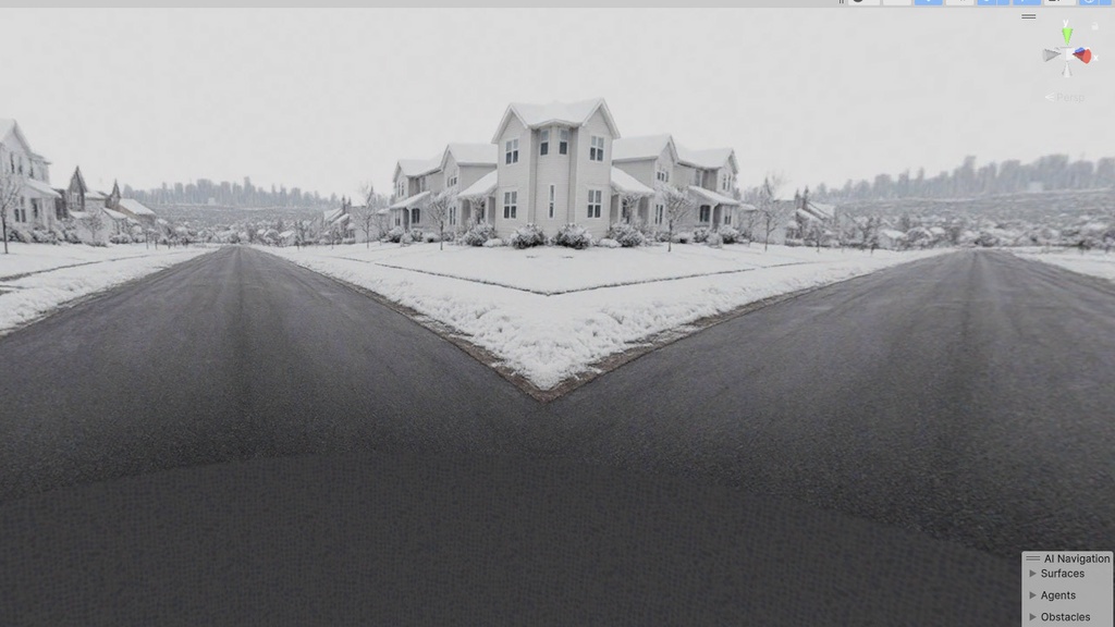 【3D環境・ワールド】雪の街Skyboxマテリアル unityパッケージ