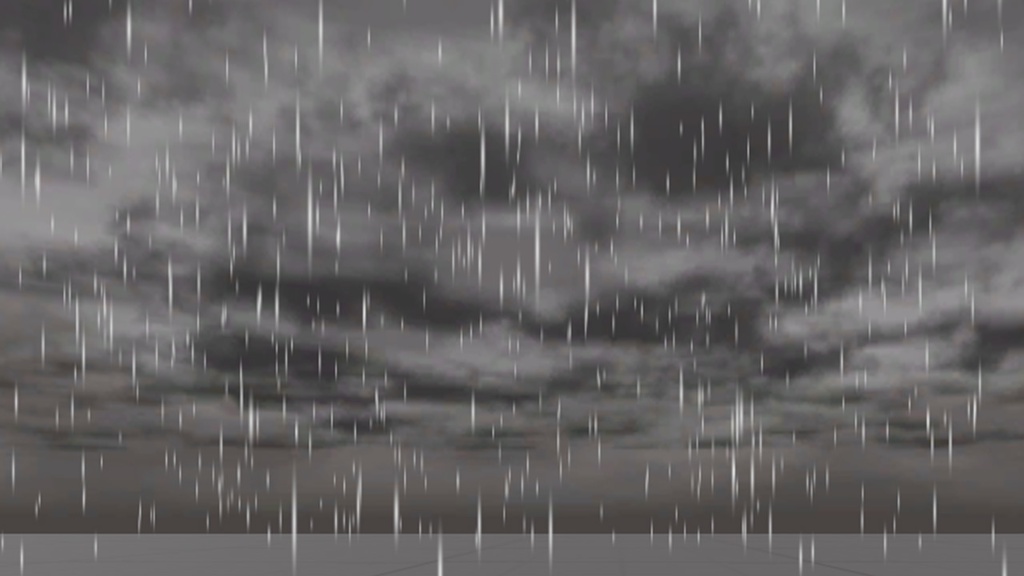 【3D環境・ワールド】雨パーティクルと曇り空SKYBOXセット