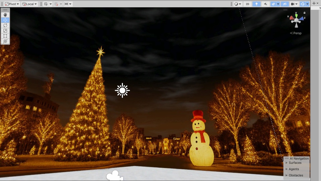 【3D環境・ワールド】あたしのクリスマスナイトSkyboxマテリアル unityパッケージ