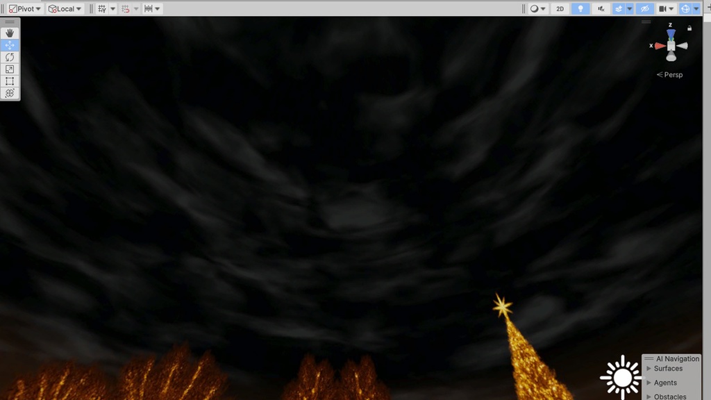【3D環境・ワールド】あたしのクリスマスナイトSkyboxマテリアル unityパッケージ