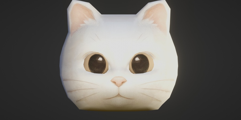【3D小道具】ねこあたま(ローポリかぶり物)