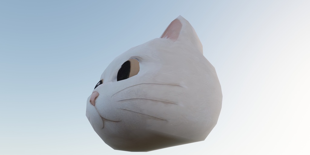 【3D小道具】ねこあたま(ローポリかぶり物)