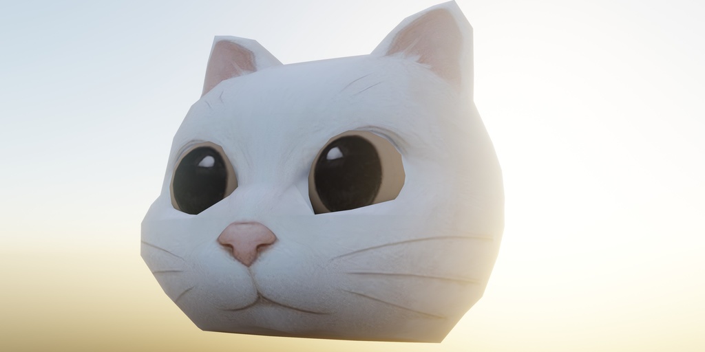 【3D小道具】ねこあたま(ローポリかぶり物)