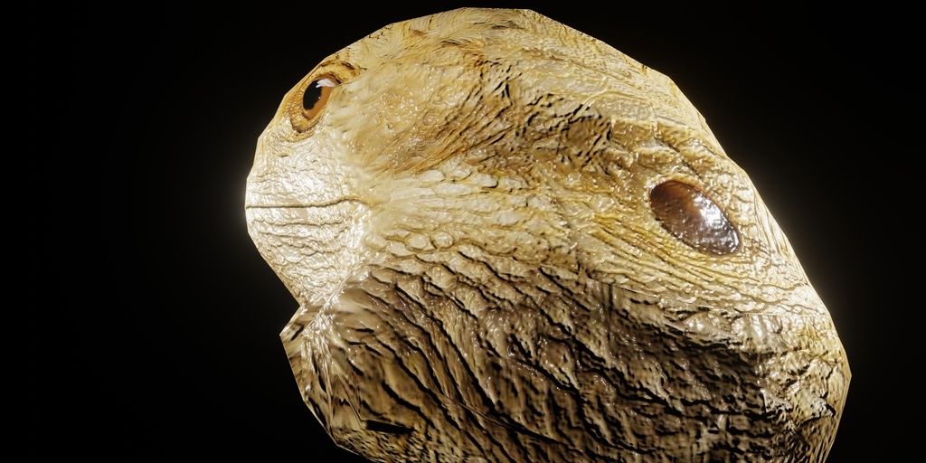 【3D小道具】トカゲあたま(ローポリかぶり物)