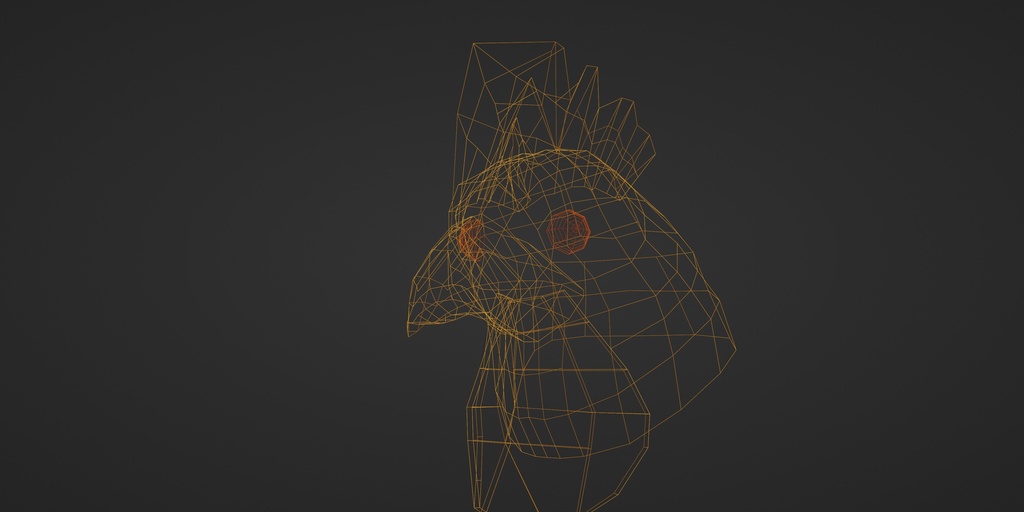 【3D小道具】にわとりあたま(ローポリかぶり物)