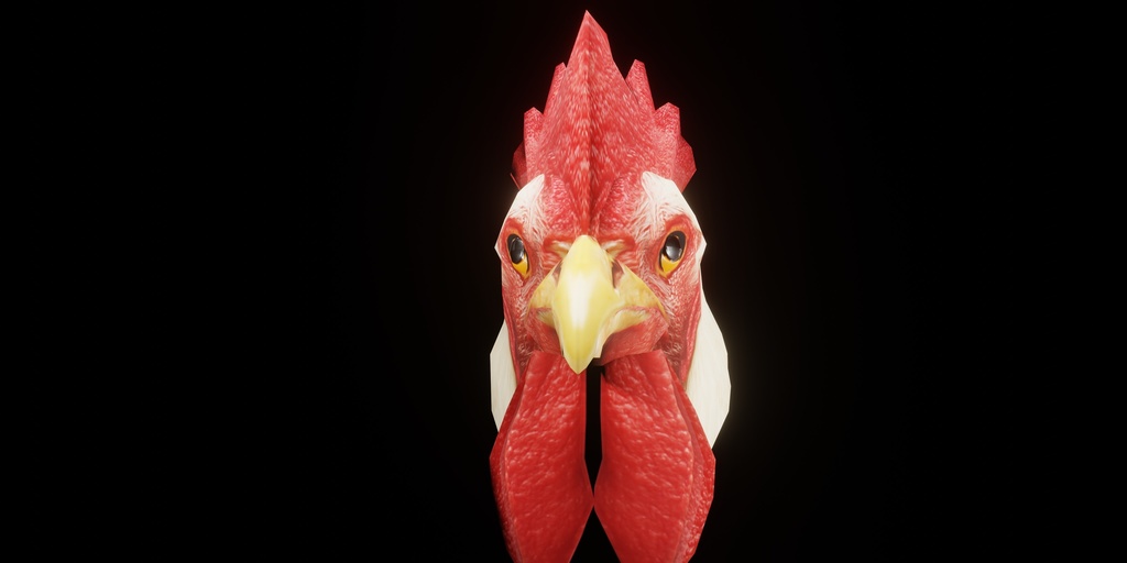 【3D小道具】にわとりあたま(ローポリかぶり物)