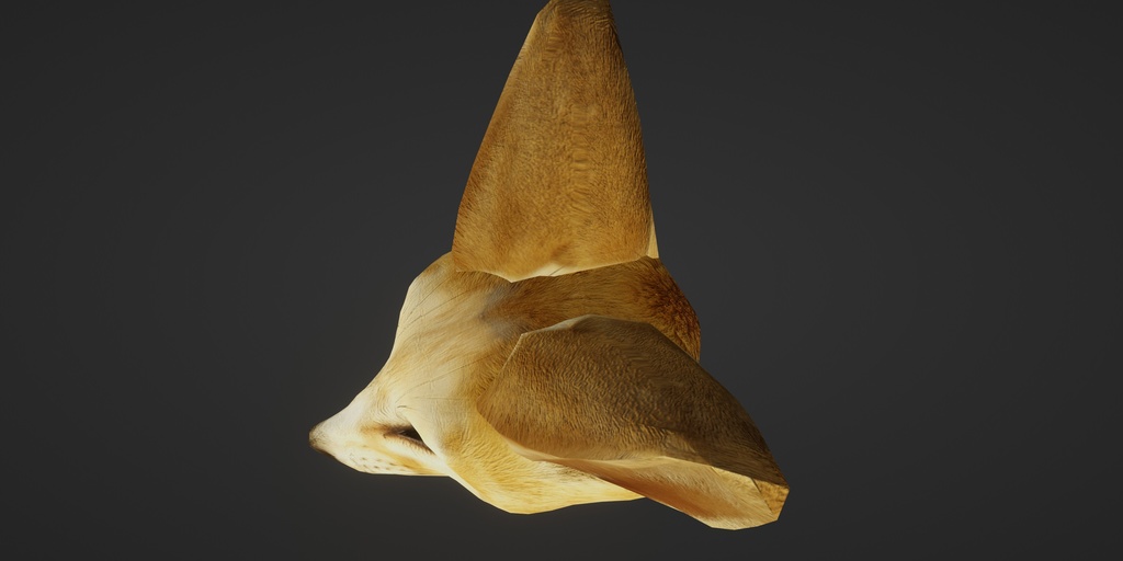 【3D小道具】フェネックあたま(ローポリかぶり物)