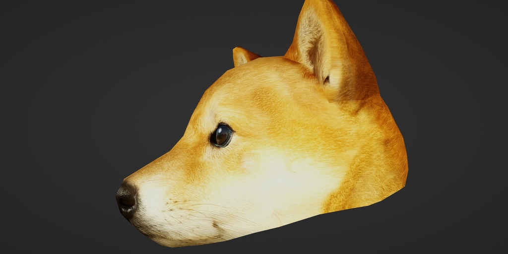 【3D小道具】しばあたま(ローポリかぶり物)