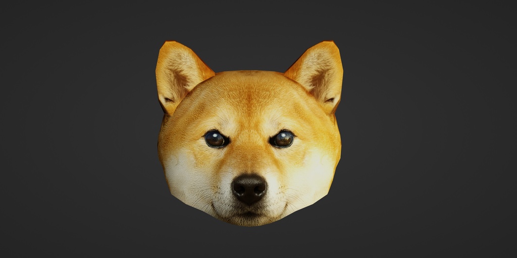 【3D小道具】しばあたま(ローポリかぶり物)