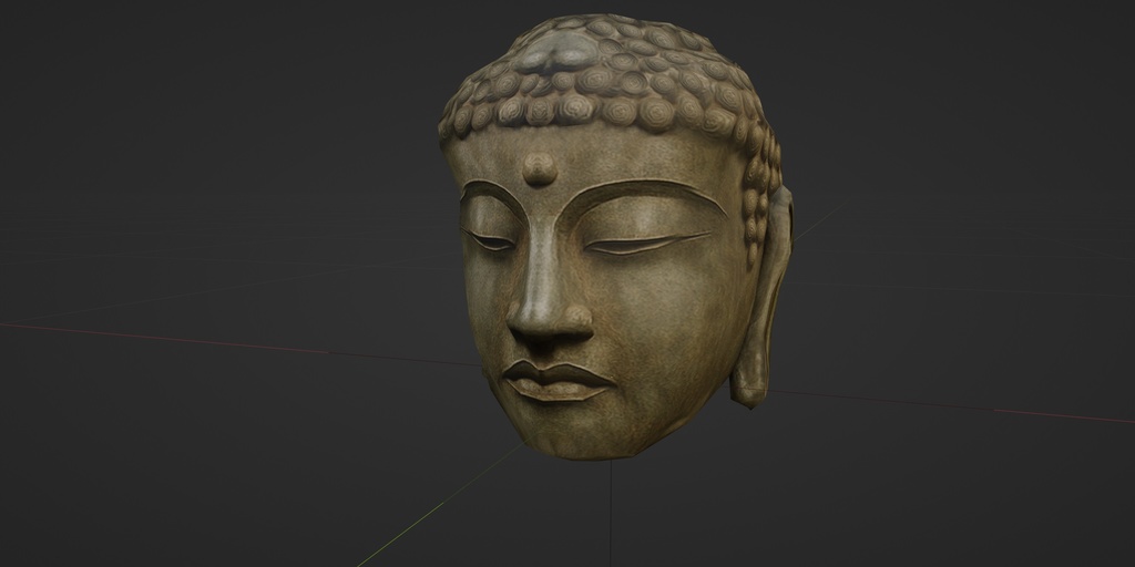 【3D小道具】大仏ヘッド(ローポリかぶり物)