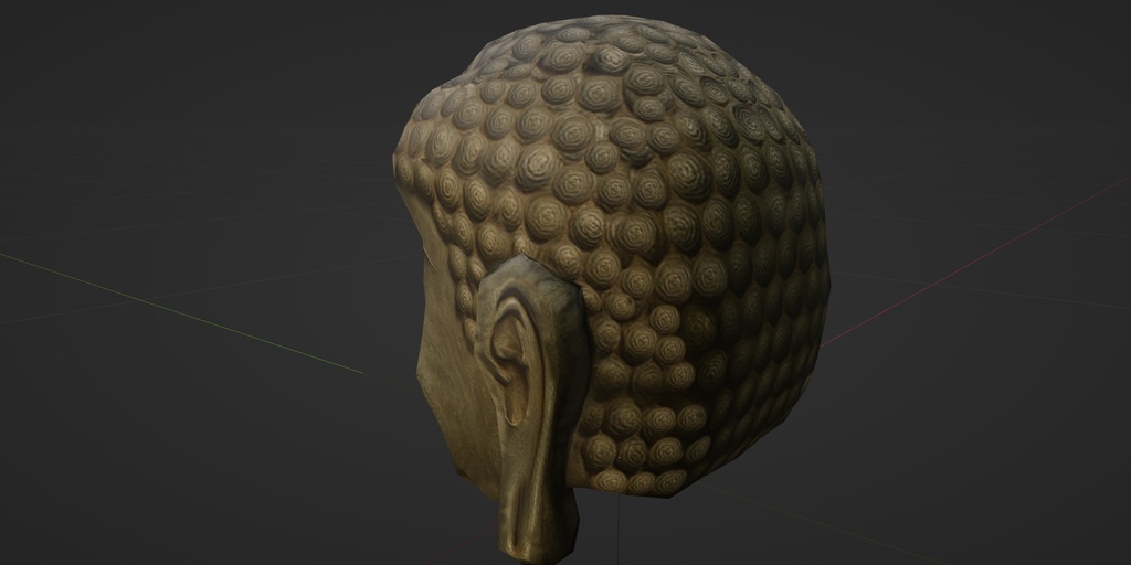 【3D小道具】大仏ヘッド(ローポリかぶり物)