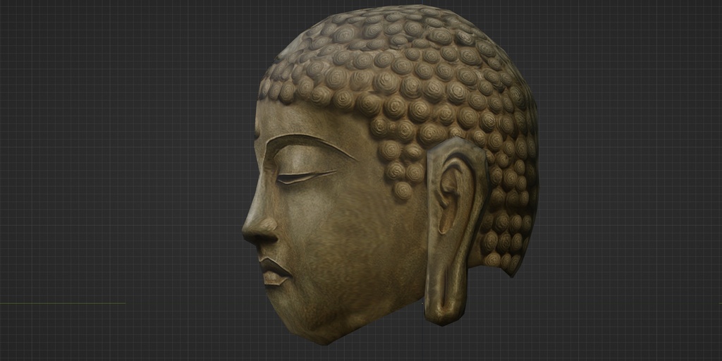 【3D小道具】大仏ヘッド(ローポリかぶり物)