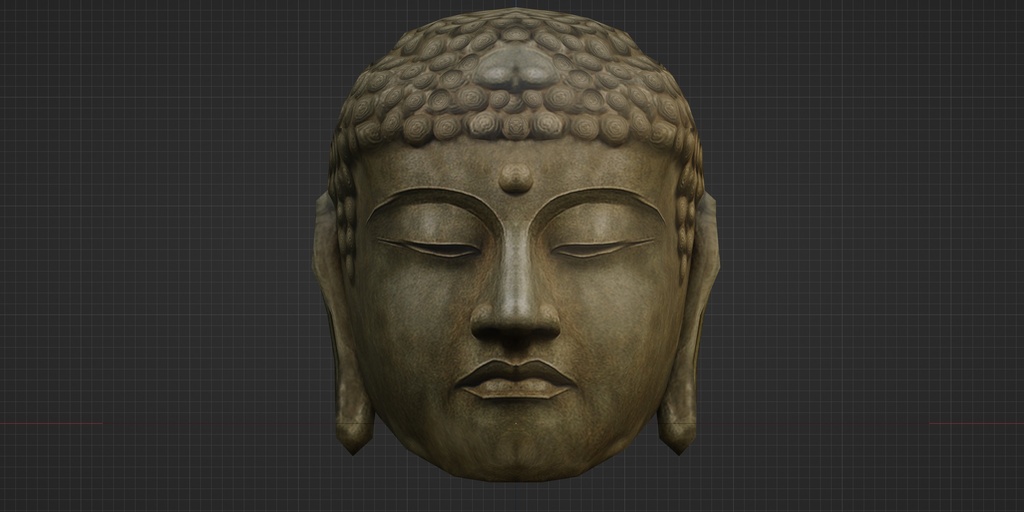 【3D小道具】大仏ヘッド(ローポリかぶり物)