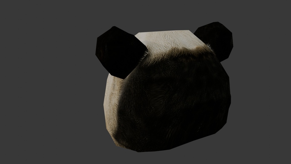 【3D小道具】肉食パンダ(ローポリかぶり物)