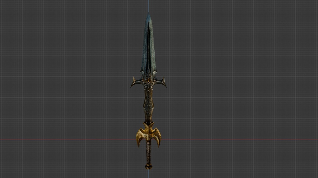 【3D武器・小道具】ファンタジーソード(ローポリ)