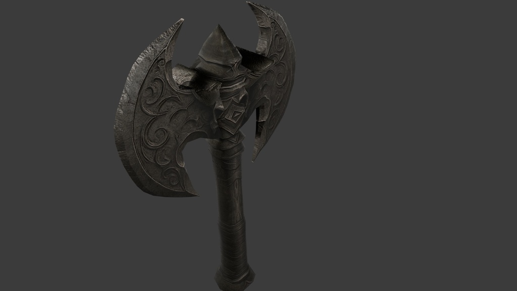 【3D武器・小道具】バトルアックス(ローポリ)