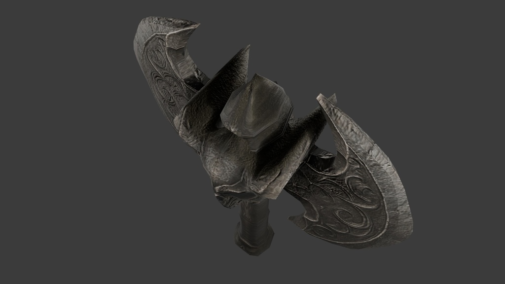 【3D武器・小道具】バトルアックス(ローポリ)