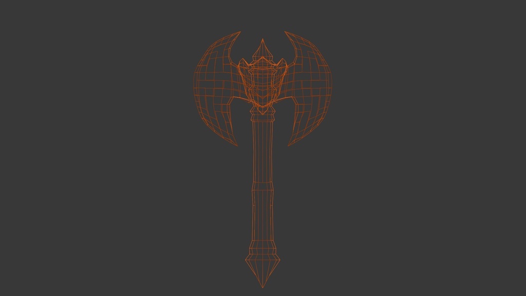 【3D武器・小道具】バトルアックス(ローポリ)