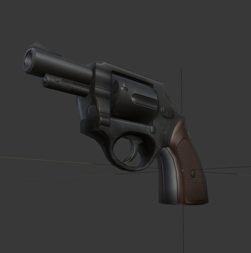 【3D武器・小道具】日本の警察の拳銃(ローポリ)