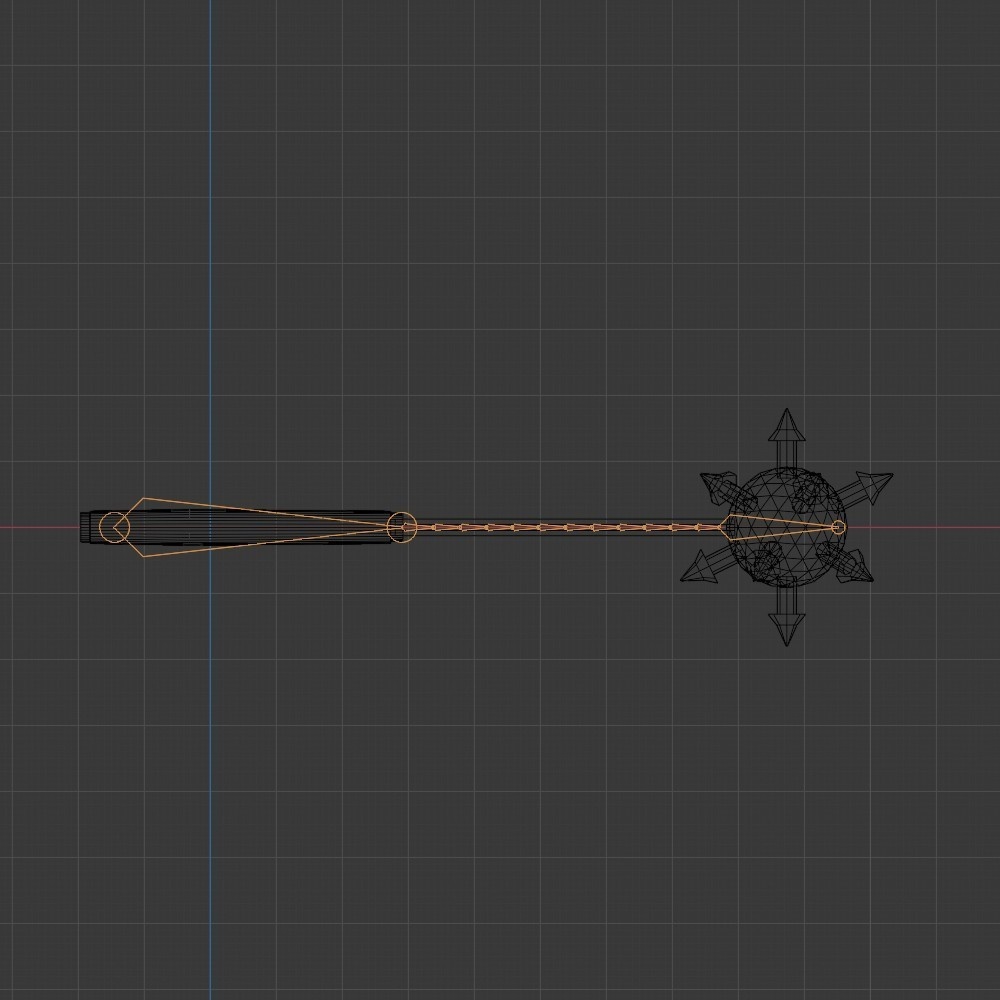 【3D武器・小道具】黄金のモーニングスター(ローポリ)