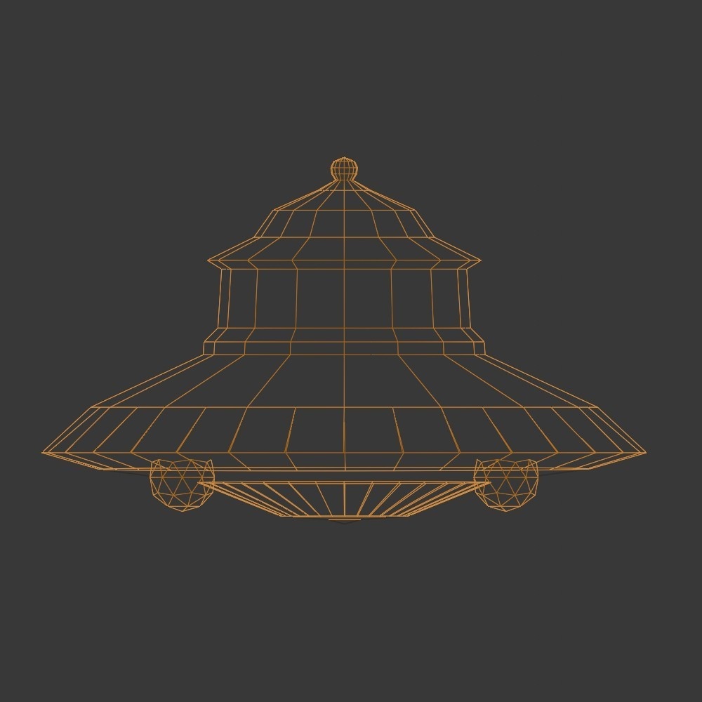 【3D乗り物】アダムスキー型UFO(ローポリ)