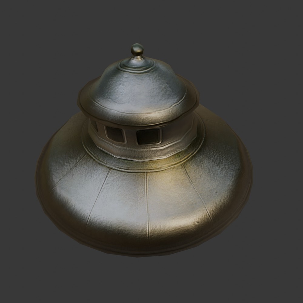 【3D乗り物】アダムスキー型UFO(ローポリ)