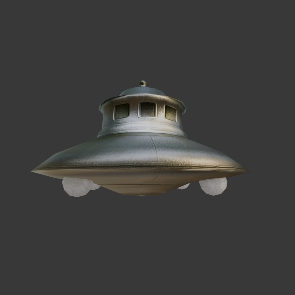 【3D乗り物】アダムスキー型UFO(ローポリ)