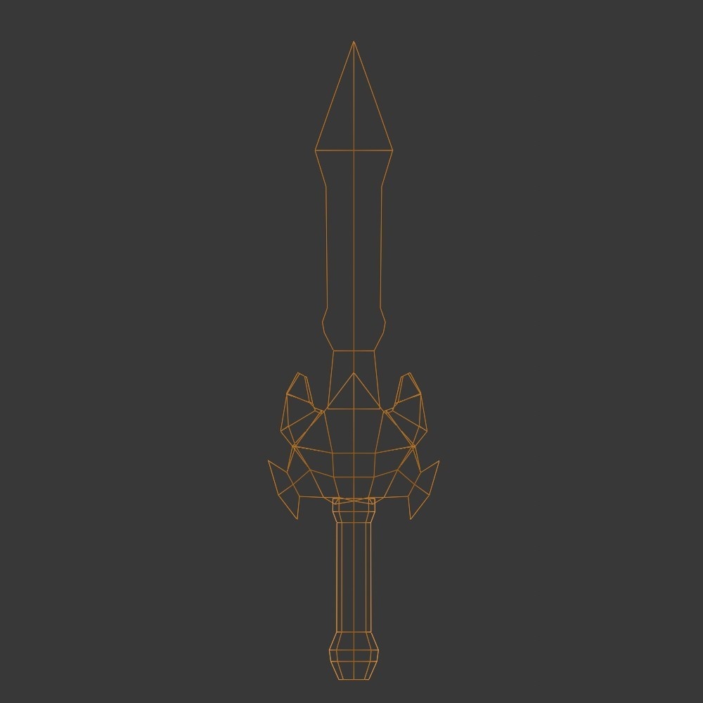 【3D武器・小道具】悪魔の剣(ローポリ)