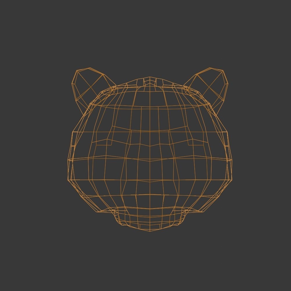 【3D衣装】虎あたま(ローポリかぶり物)