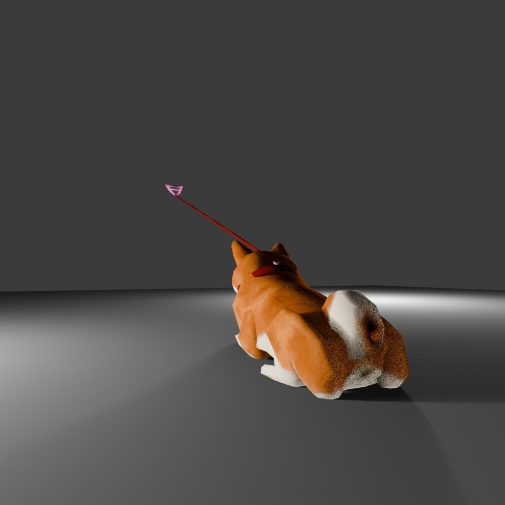 【3D小道具】散歩キャンセル界隈犬(ローポリ)