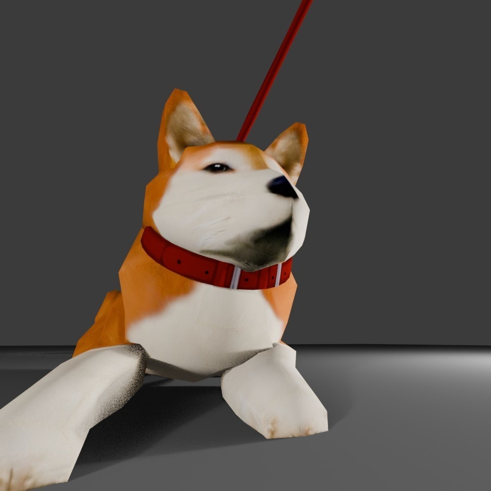 【3D小道具】散歩キャンセル界隈犬(ローポリ)