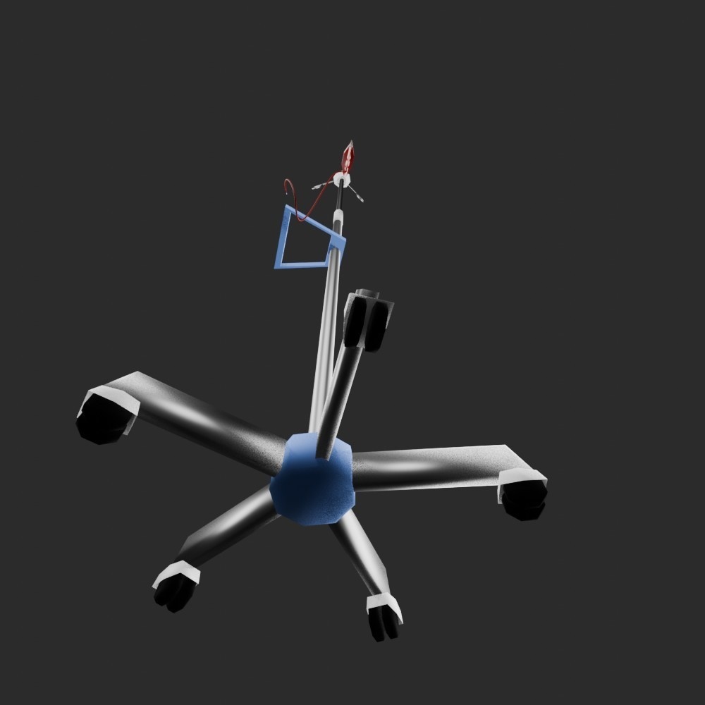 【3D小道具】輸血スタンド(ローポリ)