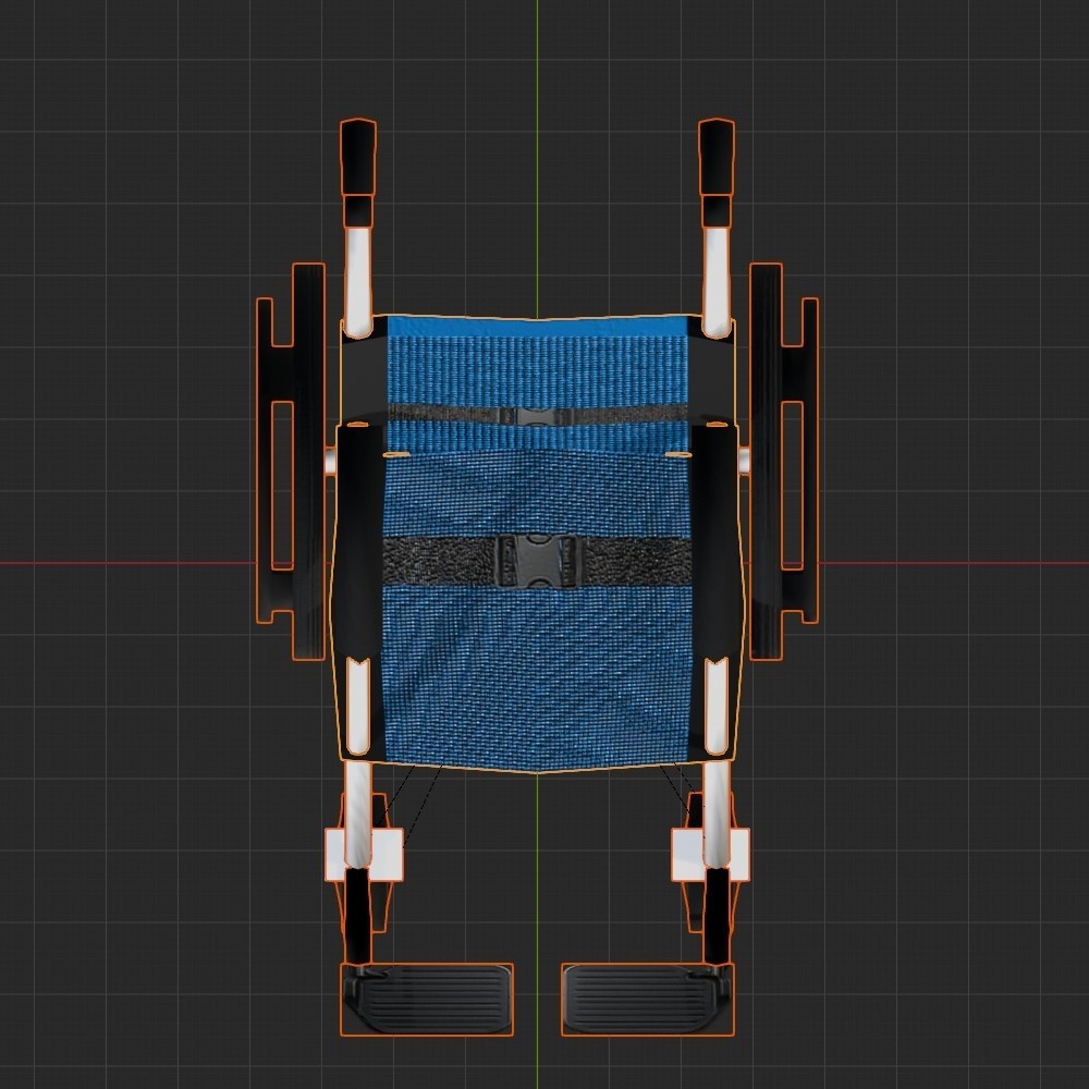 【3D小道具】車いす(ローポリ)