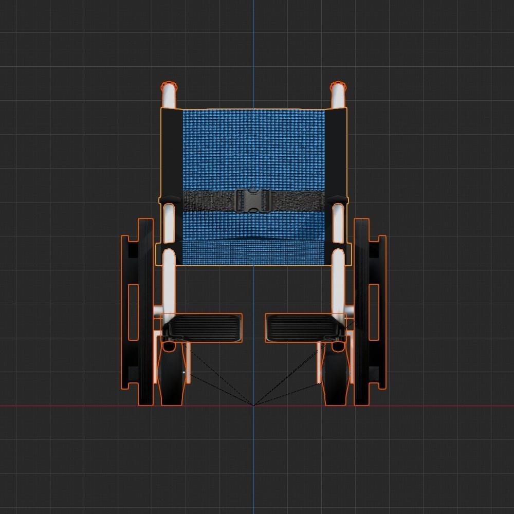 【3D小道具】車いす(ローポリ)