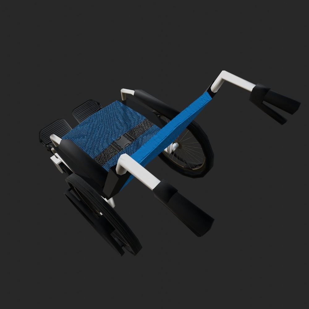 【3D小道具】車いす(ローポリ)