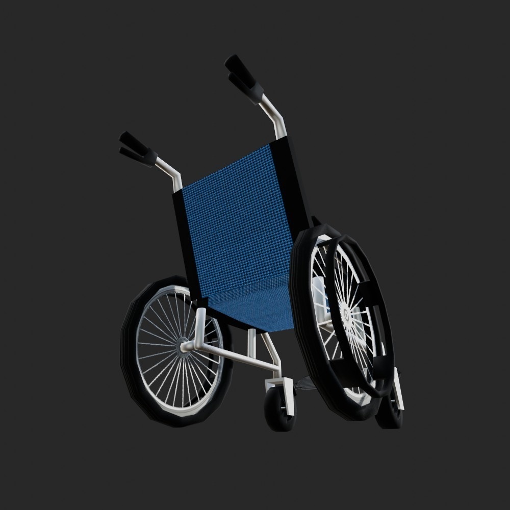 【3D小道具】車いす(ローポリ)