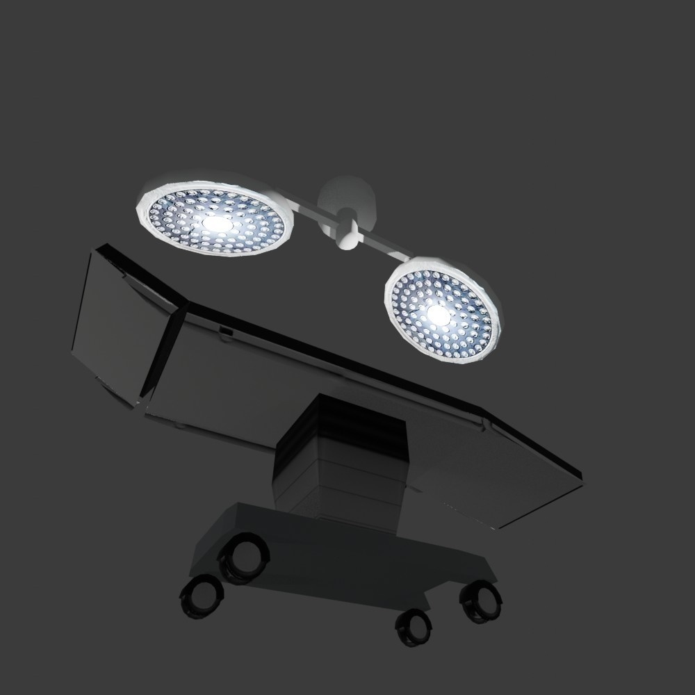 【3D小道具】手術台セット(ローポリ)