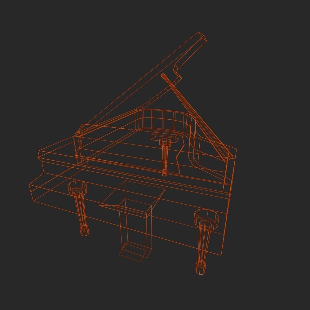 【3D小道具】グランドピアノ(ローポリ)
