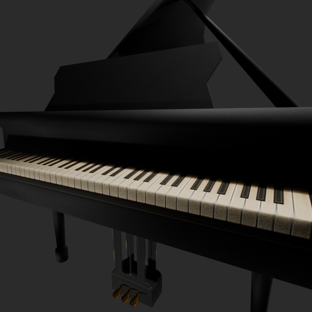 【3D小道具】グランドピアノ(ローポリ)