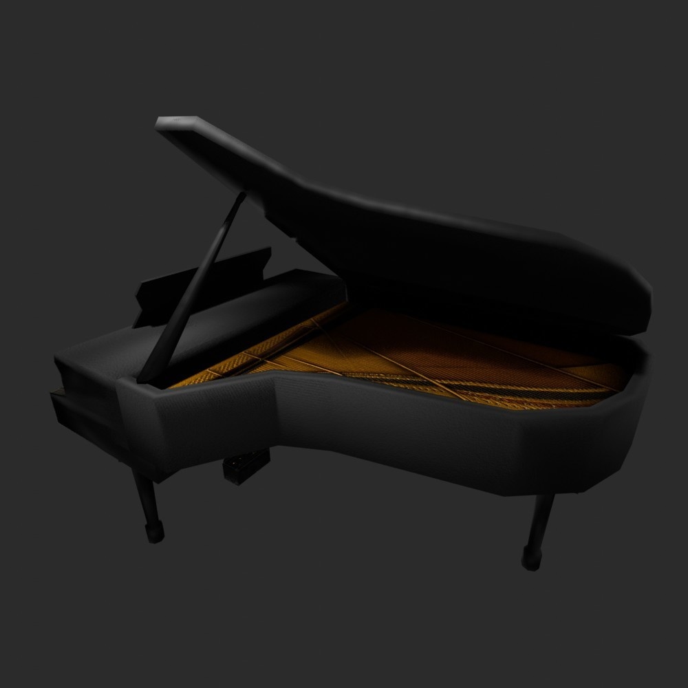 【3D小道具】グランドピアノ(ローポリ)