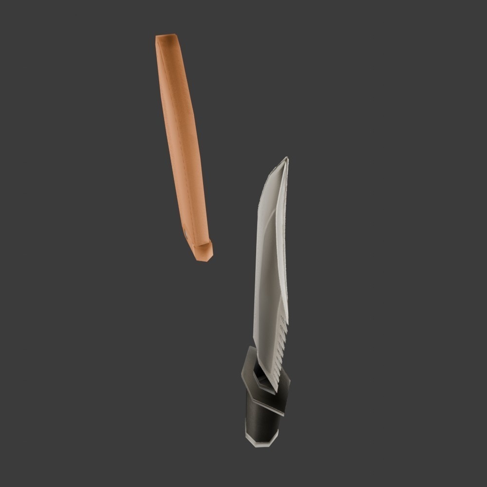 【3D小道具】サバイバルナイフ(ローポリ)