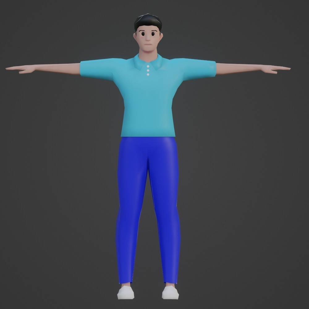 【3Dキャラクター】モブ男(ローポリ)